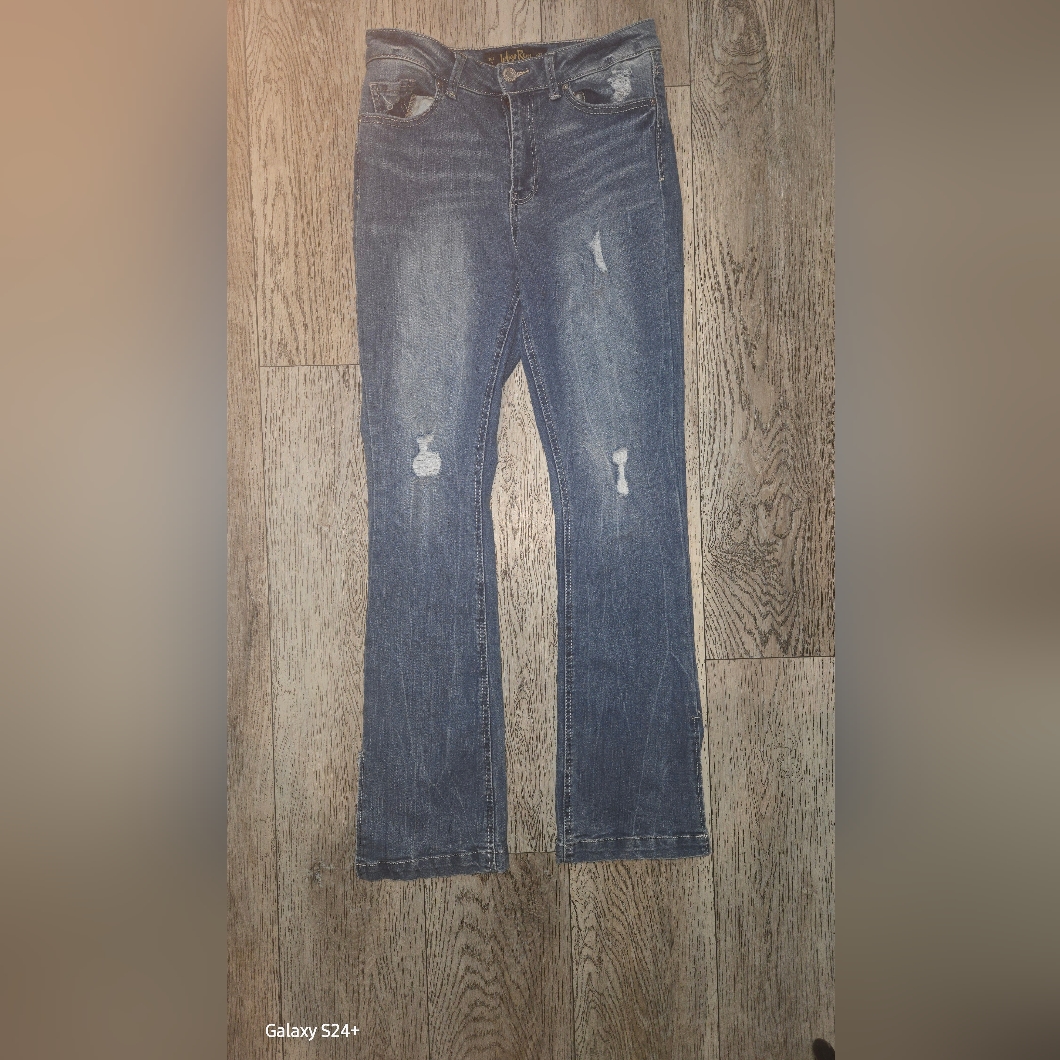 Indigo Rein Brand Jeans Split Leg Bootcut Size 7 27 Stretch
